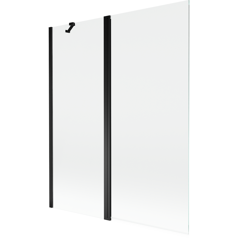Mexen Mist параван за вана 2-крила 140 x 150 см, прозрачен, черен - 8A9-140-011-70-00