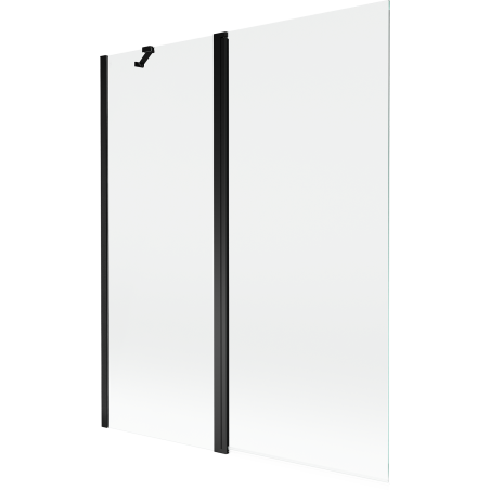 Mexen Mist параван за вана 2-крила 140 x 150 см, прозрачен, черен - 8A9-140-011-70-00