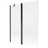 Mexen Mist параван за вана 2-крила 140 x 150 см, прозрачен, черен - 8A9-140-011-70-00