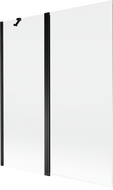 Mexen Mist параван за вана 2-крила 140 x 150 см, прозрачен, черен - 8A9-140-011-70-00