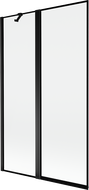 Mexen Mist параван за вана 2-крилен ляв 110 x 150 см, черна рамка, черен - 8A9-110-011-70-70-L