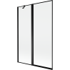 Mexen Mist параван за вана 2-крилен ляв 120 x 150 см, черна рамка, черен - 8A9-120-011-70-70-L