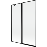 Mexen Mist параван за вана, двукрилен, ляв 130 x 150 см, черна рамка, черно - 8A9-130-011-70-70-L