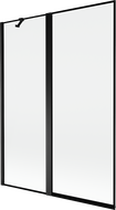 Mexen Mist параван за вана, двукрилен, ляв 130 x 150 см, черна рамка, черно - 8A9-130-011-70-70-L