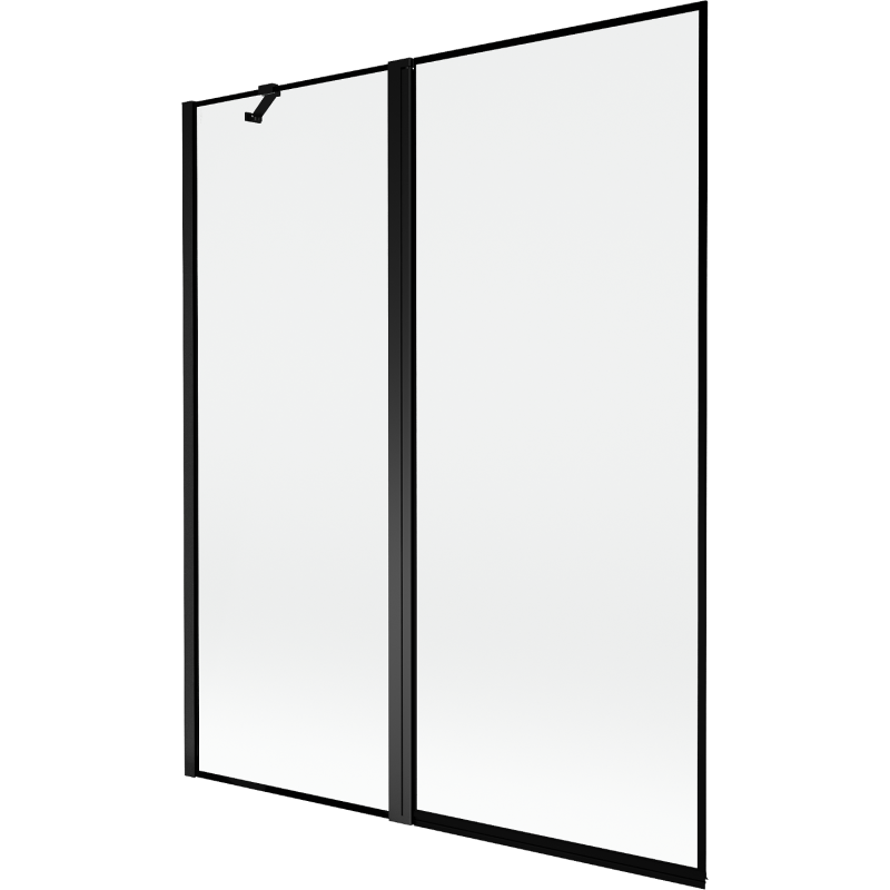 Mexen Mist параван за вана 2-крилен ляв 140 x 150 см, черна рамка, черен - 8A9-140-011-70-70-L