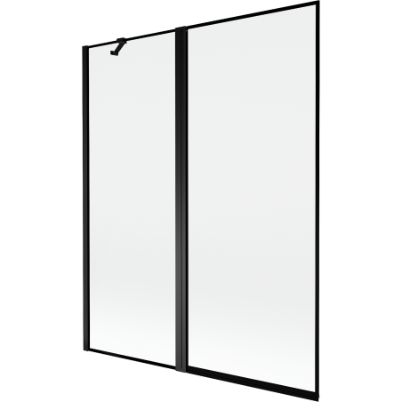 Mexen Mist параван за вана 2-крилен ляв 140 x 150 см, черна рамка, черен - 8A9-140-011-70-70-L
