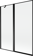 Mexen Mist параван за вана 2-крилен ляв 140 x 150 см, черна рамка, черен - 8A9-140-011-70-70-L