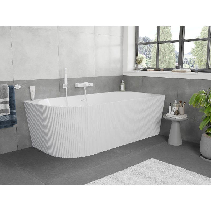 Mexen Silo самостоятелно стояща ъглова вана дясна с релеф 170 x 80 см, бяла,