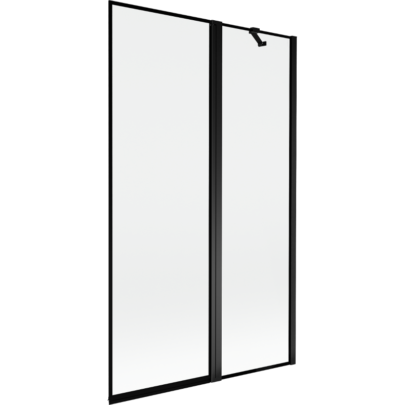 Mexen Mist двукрилен параван за вана, десен, 110 x 150 см, черна рамка, черен - 8A9-110-011-70-70-P