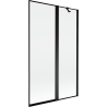 Mexen Mist двукрилен параван за вана, десен, 110 x 150 см, черна рамка, черен - 8A9-110-011-70-70-P