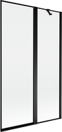 Mexen Mist двукрилен параван за вана, десен, 110 x 150 см, черна рамка, черен - 8A9-110-011-70-70-P