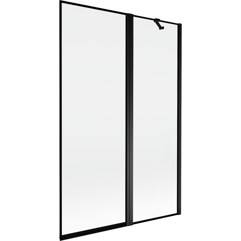 Mexen Mist параван за вана 2-крилен десен 120 x 150 см, черна рамка, черен - 8A9-120-011-70-70-P