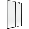 Mexen Mist параван за вана 2-крилен десен 120 x 150 см, черна рамка, черен - 8A9-120-011-70-70-P