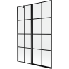 Mexen Mist параван за вана - 2-крилен, ляв 120 x 150 см, черна решетка, черен - 8A9-120-011-70-77-L