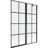 Mexen Mist двукрилен подвижен параван за вана, дясно отваряне 130 x 150 см, черен каре, черен - 8A9-130-011-70-77-P