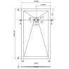 Mexen Stone+ композитен правоъгълен поддушник 130 x 80 см, бял - 44108013