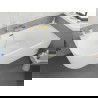 Mexen Silo свободностояща вана ъглова дясна оребрена 170 x 80 см, бяла, преливник златен - 52891708000P-50