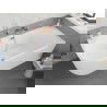 Mexen Silo самостоятелна ъглова дясна вана с релеф 170 x 80 см, бяла, преливник розово злато - 52891708000P-60