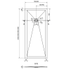 Mexen Stone+ правоъгълен композитен поддушник 180 x 80 см, бял - 44108018