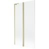 Mexen Mist L параван за вана с 2 крила 100 x 150 см, прозрачен, златен четкан - 8A9L-100-011-55-00