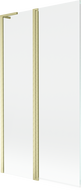 Mexen Mist L параван за вана с 2 крила 100 x 150 см, прозрачен, златен четкан - 8A9L-100-011-55-00