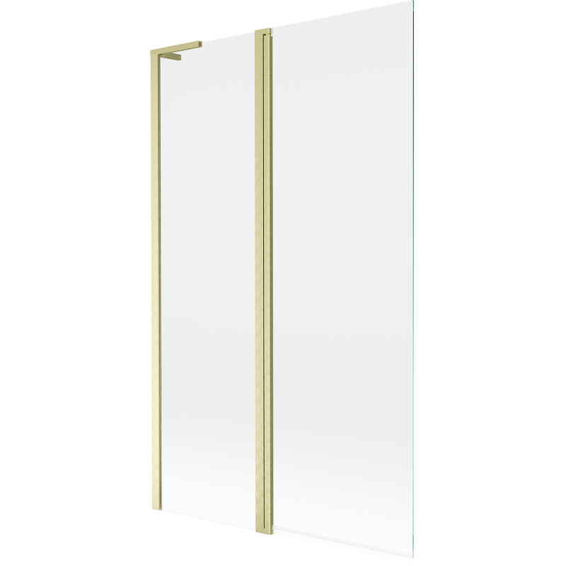 Mexen Mist L параван за вана 2-крилен 110 x 150 см, прозрачен, златен четкан - 8A9L-110-011-55-00