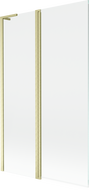 Mexen Mist L параван за вана 2-крилен 110 x 150 см, прозрачен, златен четкан - 8A9L-110-011-55-00