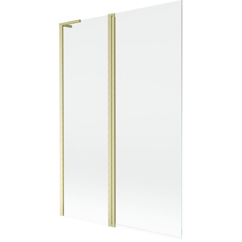 Mexen Mist L баня преграда 2-крила 120 x 150 см, прозрачна, златна четкана - 8A9L-120-011-55-00