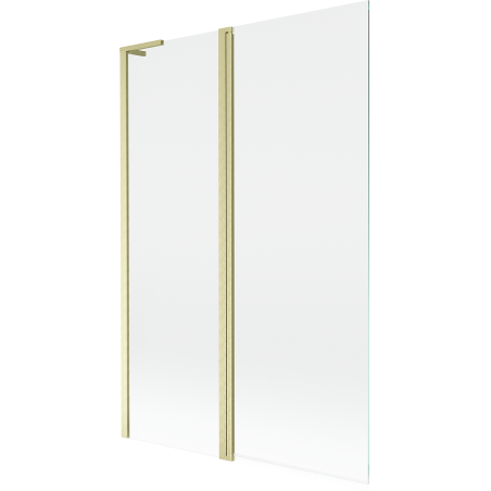 Mexen Mist L баня преграда 2-крила 120 x 150 см, прозрачна, златна четкана - 8A9L-120-011-55-00