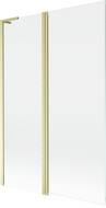 Mexen Mist L баня преграда 2-крила 120 x 150 см, прозрачна, златна четкана - 8A9L-120-011-55-00