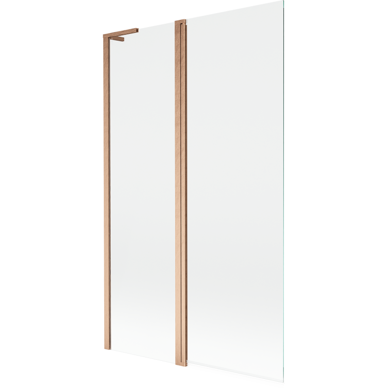 Mexen Mist L вана параван 2-крила 110 x 150 см, прозрачен, четкана мед - 8A9L-110-011-65-00