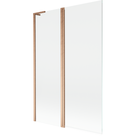 Mexen Mist L параван за вана 2-крила 120 x 150 см, прозрачен, четкана мед - 8A9L-120-011-65-00