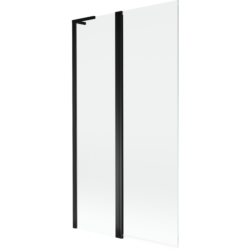 Mexen Mist L параван за вана, двукрилен 100 x 150 см, прозрачен, черен - 8A9L-100-011-70-00