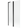 Mexen Mist L параван за вана, двукрилен 100 x 150 см, прозрачен, черен - 8A9L-100-011-70-00
