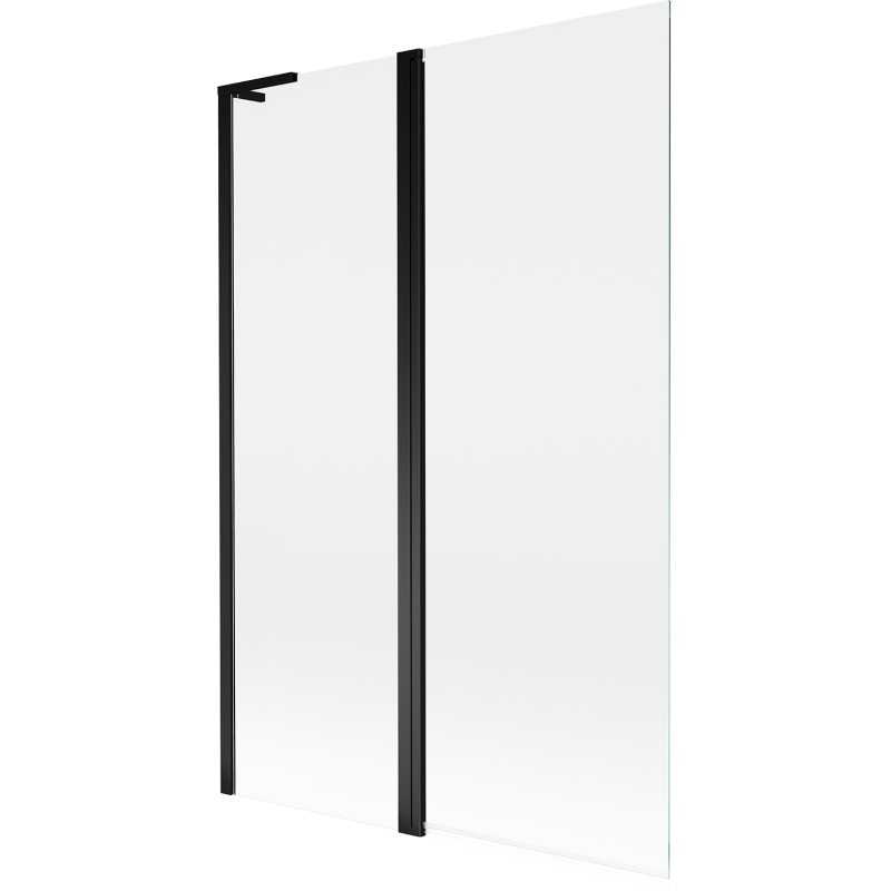 Mexen Mist L двукрилен преграден параван за вана 120 x 150 см, прозрачен, черен