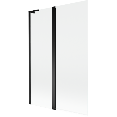 Mexen Mist L двукрилен преграден параван за вана 120 x 150 см, прозрачен, черен