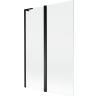 Mexen Mist L двукрилен преграден параван за вана 120 x 150 см, прозрачен, черен