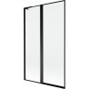 Mexen Mist L параван за вана, 2-крилен, ляв 110 x 150 см, черна рамка, черен - 8A9L-110-011-70-70-L