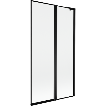 Mexen Mist L сгъваем екран за вана 2-крилен десен 100 x 150 см, черна рамка, черен - 8A9L-100-011-70-70-P