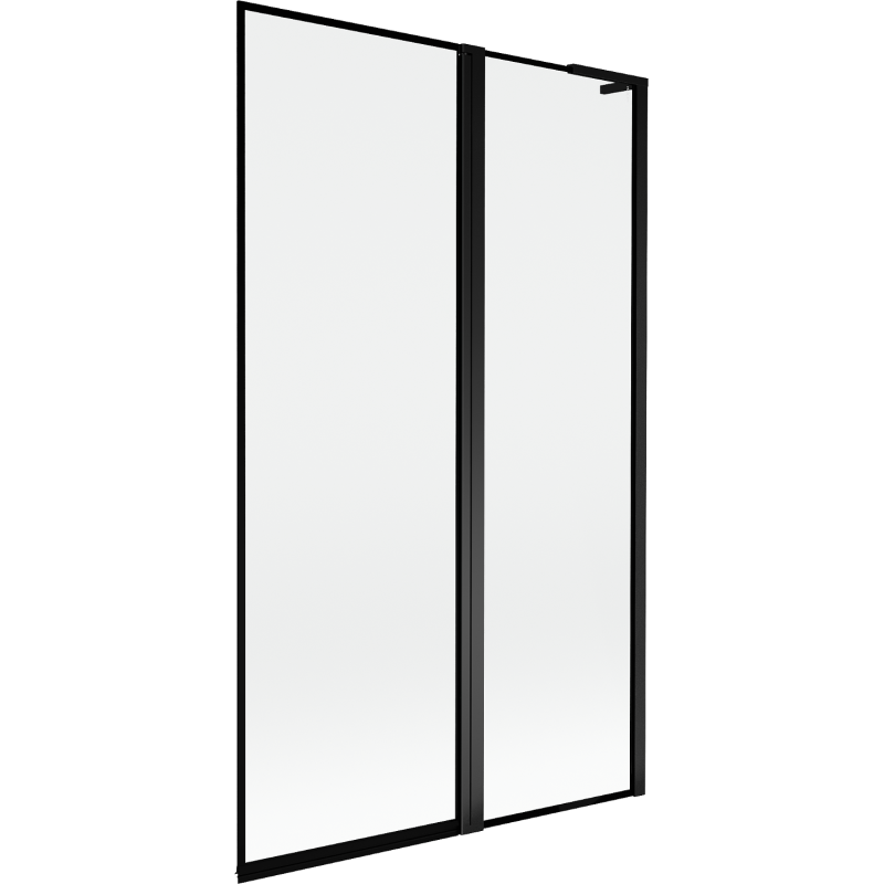 Mexen Mist L параван за вана, 2-крилен, десен 110 x 150 cm, черна рамка, черен - 8A9L-110-011-70-70-P