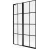 Mexen Mist L двукрилен ляв параван за вана 110 x 150 см, черна решетка, черен - 8A9L-110-011-70-77-L