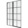 Mexen Mist L параван за вана, 2-крилен, ляв, 120 x 150 см, черна решетка, черен - 8A9L-120-011-70-77-L