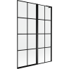 Mexen Mist L параван за вана с две крила, десен, 120 x 150 см, черна решетка, черен - 8A9L-120-011-70-77-P