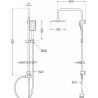 Mexen T54 Колона за душ, черно/хром - 798545493-71
