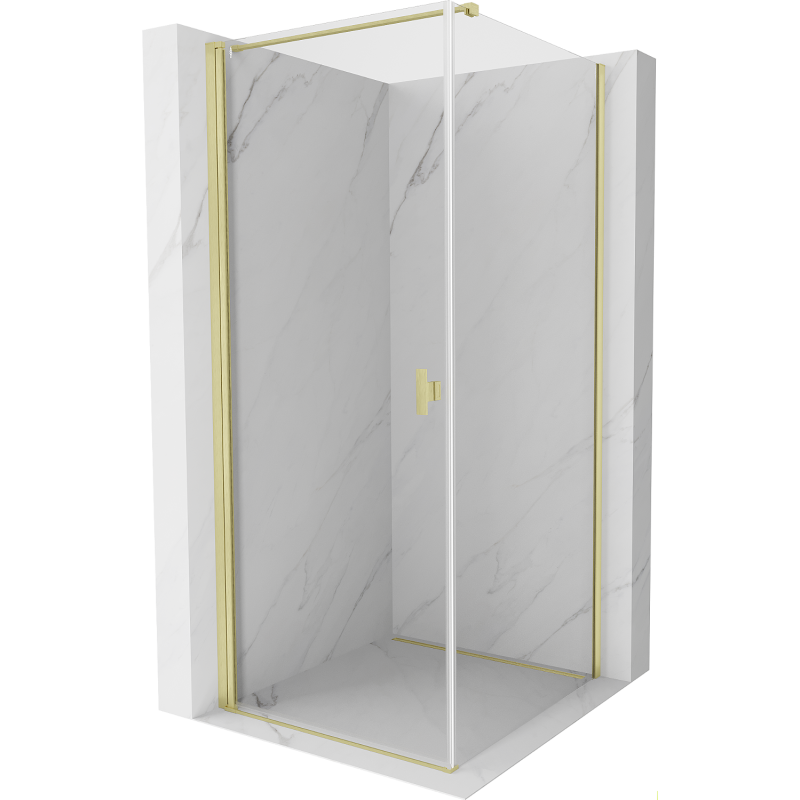 Mexen Mist-B отворена душ кабина 85 x 85 см, прозрачна, златиста четка - 8A2T-085-085-55-00