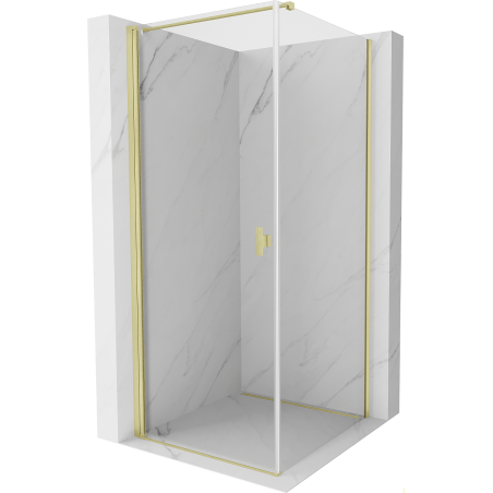 Mexen Mist-B отворена душ кабина 85 x 85 см, прозрачна, златиста четка - 8A2T-085-085-55-00