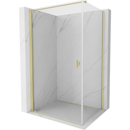 Mexen Mist-B сгъваема душ кабина 100 x 120 см, прозрачна, златна четка - 8A2T-100-120-55-00