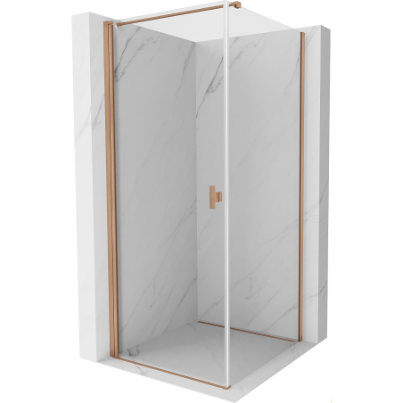 Mexen Mist-B въртяща се душ кабина 70 x 70 см, прозрачна, четкана мед - 8A2T-070-070-65-00