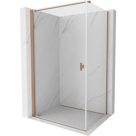 Mexen Mist-B душ кабина с отваряща се врата 80 x 85 см, прозрачна, четкана мед - 8A2T-080-085-65-00