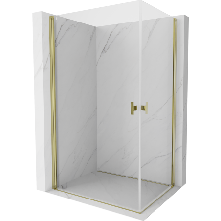 Mexen Mist-B Duo кабина за душ с врати 80 x 70 см, прозрачна, златна - 8A2-080-070-50-00